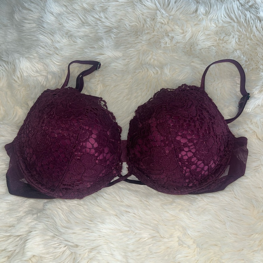 Victoria's Secret Lace Bra in Rich Burgundy bombshell 32b